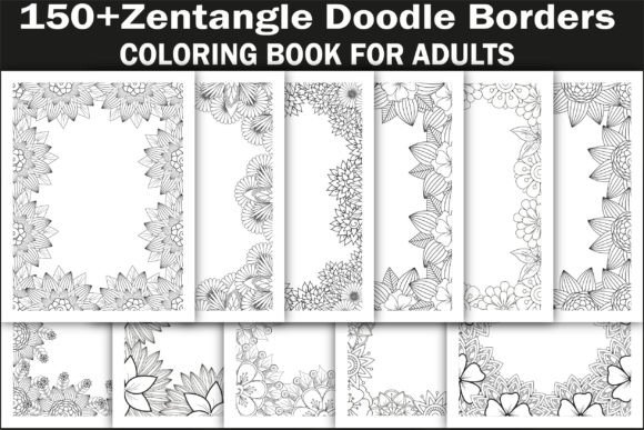 150 Zentangle Borders Pages Bundle -KDP