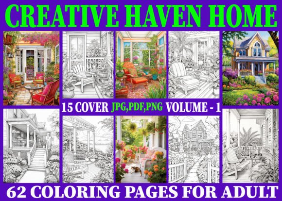 62 Creative Home Coloring Pages Adult