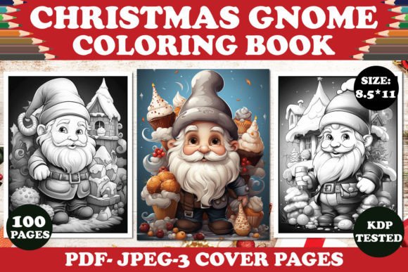 Christmas Cute Gnome Coloring Book