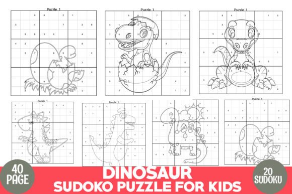Dinosaur Sudoku Puzzle for Kids: A Fun and Educational Activity for Young Learners