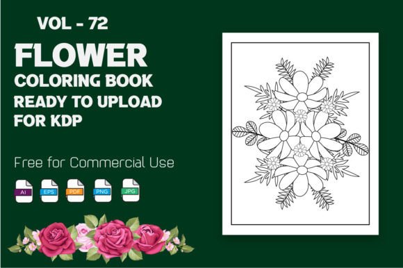 Flower Coloring Book Page for Adults