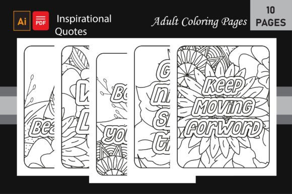 Inspirational Quotes Adult Coloring Page