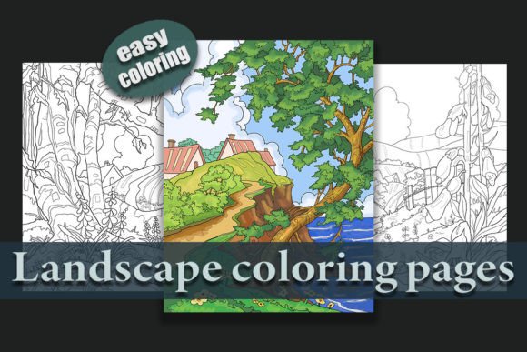 Landscape Coloring Pages KDP VOL - 4: A Creative Resource for Artists and Enthusiasts