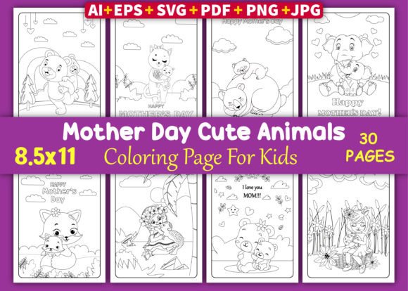 Mother’s Day Animals Coloring Pages KDP: A Creative and Profitable Opportunity for Creators