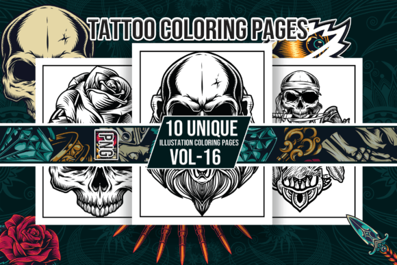 Tattoo Coloring Pages Vol-16 Interior
