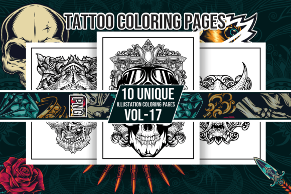 Tattoo Coloring Pages Vol-17: A Creative Resource for KDP Businesses