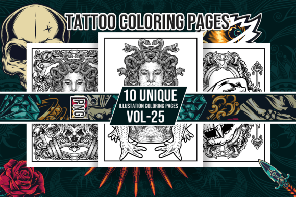 Tattoo Coloring Pages Vol-25 Interior