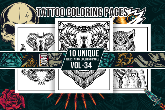 Tattoo Coloring Pages Vol-34 Interior