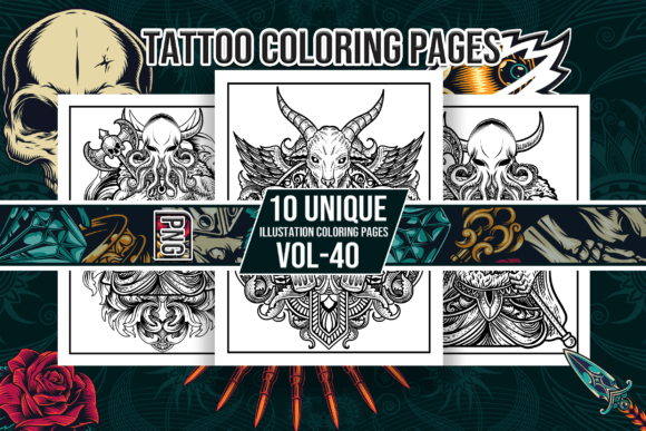 Tattoo Coloring Pages Vol-40 Interior